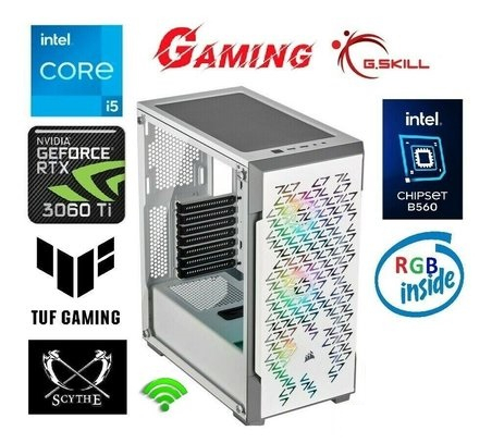 Gaming PC Core i5-11600K RTX 3060 Ti, 1TB M.2 SSD, 32GB RAM, WiFi