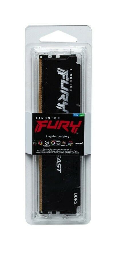 Kingston FURY Beast DIMM 16GB, DDR5-5600, CL40 (KF556C40BB-16) RAM, Arbeitsspeicher, schwarz
