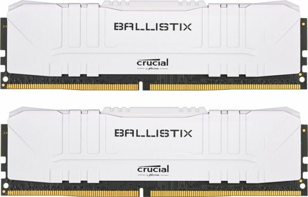 Crucial Ballistix weiß DIMM Kit 16GB, DDR4-3200, CL16-18-18-36 BL2K8G32C16U4W, Arbeitsspeicher, RAM