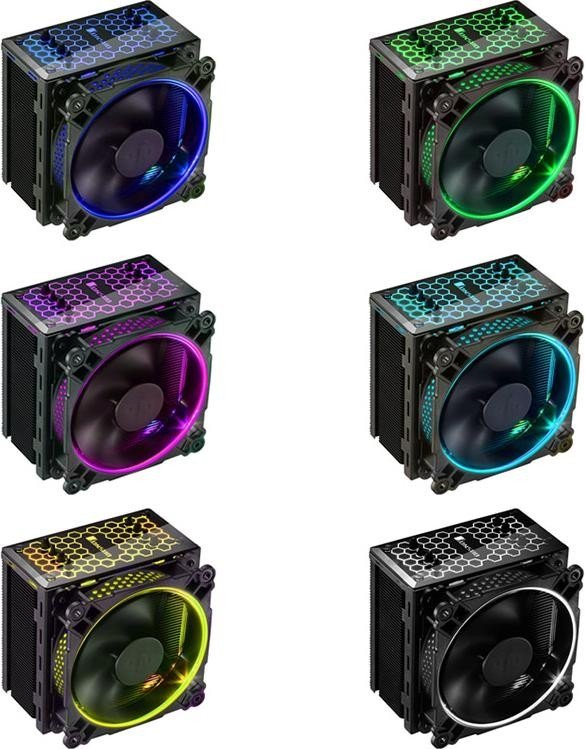 Jonsbo CR-201 RGB schwarz (CR201RGB-B) CPU Prozessor Kühler, Intel & AMD, 135W TDP, beleuchtet