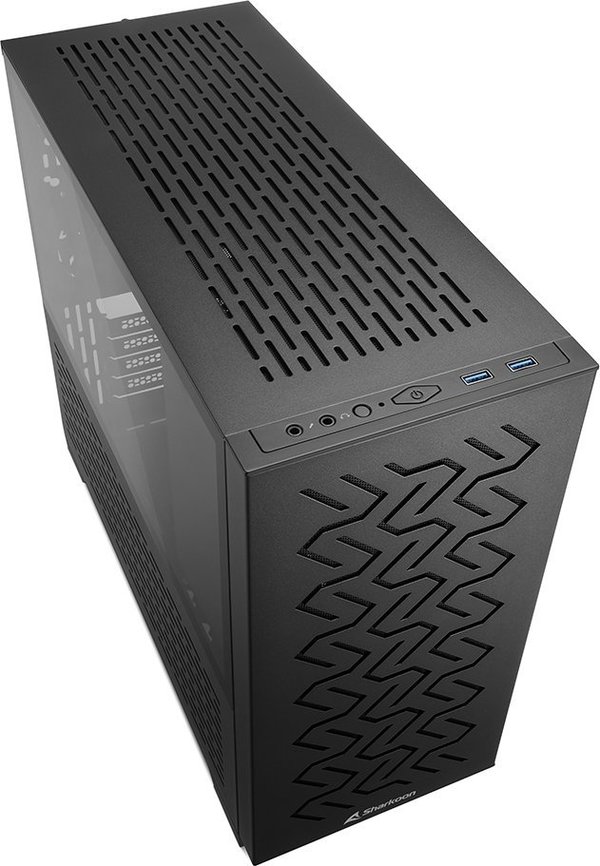 Sharkoon MS-Z1000 schwarz, Glasfenster, PC Gehäuse