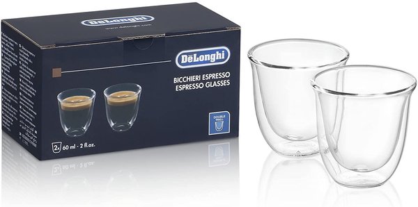 DeLonghi DLSC310 Doppelwandiges Thermoglas Espresso 2-er Set