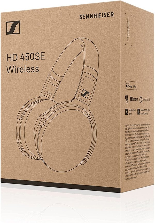 Sennheiser HD 450SE, Kopfhörer (Over-Ear) 3,5mm Klinke + Bluetooth 5.0, USB-C, ANC (509280)