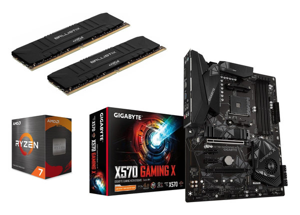 Aufrüstkit AMD Ryzen 7 5800X, Gigabyte X570 Gaming X, 16GB Crucial DDR4-3600MHz