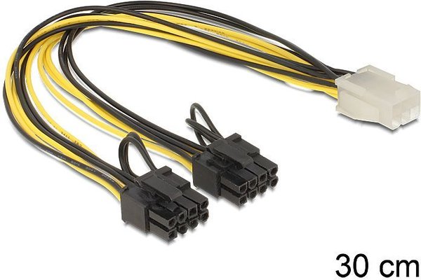 DeLOCK 6-Pin PCIe zu 2x 8-Pin PCIe Adapter 30cm (83433)