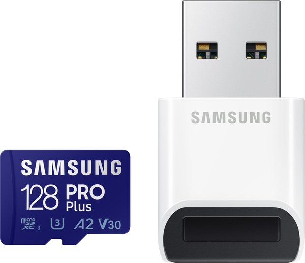 Samsung PRO Plus R160/W120 microSDXC 128GB USB-Kit, UHS-I U3, A2, Class 10, MB-MD128KB/EU