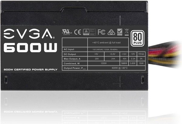 EVGA W1 600 600W ATX 2.3, Netzteil, 80 PLUS (100-W1-0600-K2)