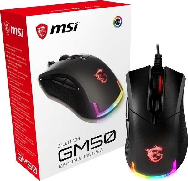 MSI Clutch GM50 Gaming Mouse schwarz, USB (S12-0400C60-PA3)