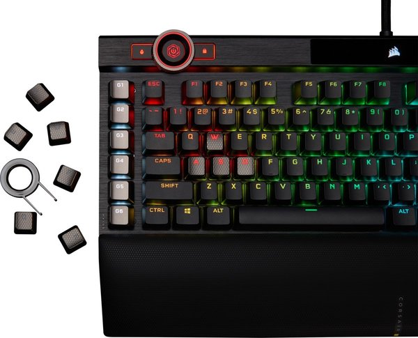 Corsair Gaming K100 RGB, MX SPEED RGB Silver, USB, DE, QWERTZ (CH-912A014-DE)