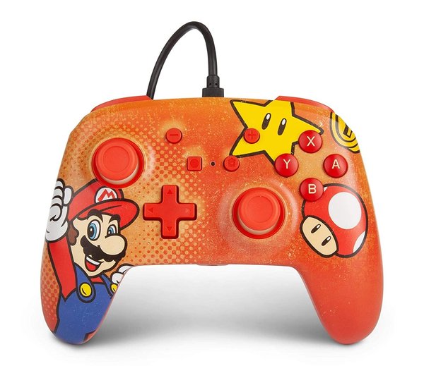 PowerA Enhanced Wired Controller Mario Vintage (Switch) (1518381-01)