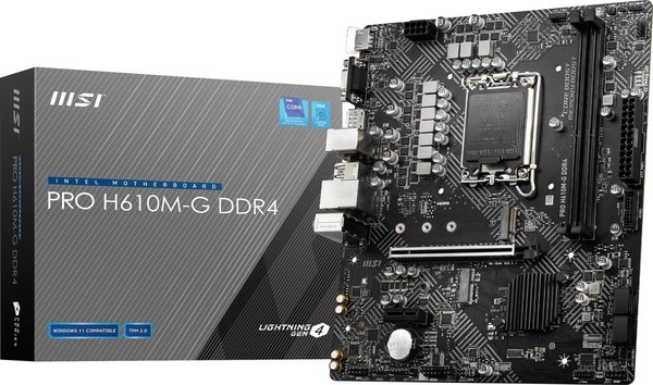 MSI PRO H610M-G DDR4 LGA 1700 MicroATX Intel Mainboard (7D46-009R)