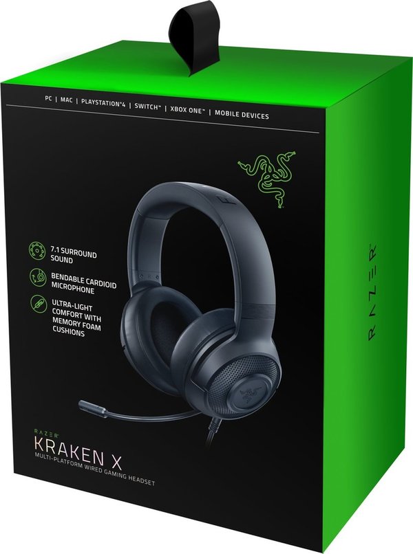 Razer Kraken X Gaming Headset, klinke, schwarz (RZ04-02890100-R3M1)
