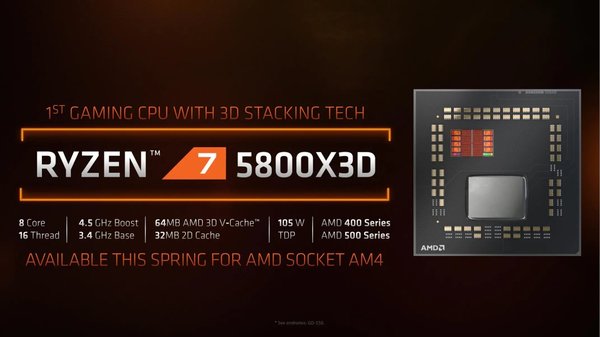 AMD Ryzen 7 5800X3D, 8C/16T, 3.40-4.50GHz, tray, AM4 (100-100000651)
