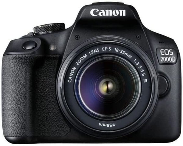 Canon EOS 2000D Spiegelreflexkamera mit dem Objektiv EF-S 18-55, 3.5-5.6 III Kit (2728C002)