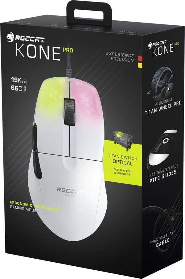 Roccat Kone Pro Arctic White, USB Gaming Maus, 19000dpi (ROC-11-405-02)