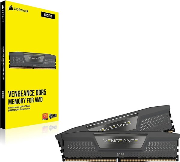 Corsair Vengeance grau DIMM Kit 32GB, DDR5-6000, CL36-36-36-76, on-die ECC (CMK32GX5M2D6000Z36)