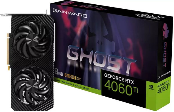Gainward GeForce RTX 4060 Ti Ghost OC, 8GB GDDR6, HDMI, 3x DP (3932 / NE6406TT19P1-1060B)