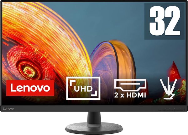 Lenovo D32u-40 31,5 Zoll 4K Ultra HD LED Monitor - Schwarz (66FDGAC2EU)